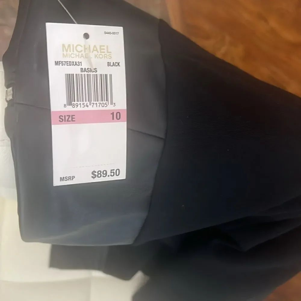 Michael Kors Skirt Size 10 Black Basics Leather Slimming Midi Silver Hardware - Picture 9 of 13